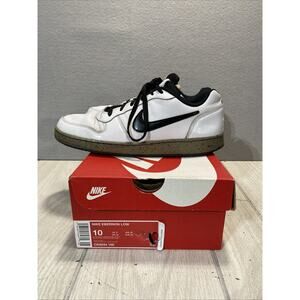 Nike Ebernon Low Top Cement Sole Sneakers Shoes White Black Mens 10 CK0034-100
